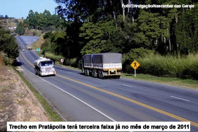 MG-050 terá obra de terceira faixa em Pratápolis 