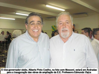 Vice-govenador eleito inaugura obras da E.E. Professora Edmundo Vieira (Andradas)